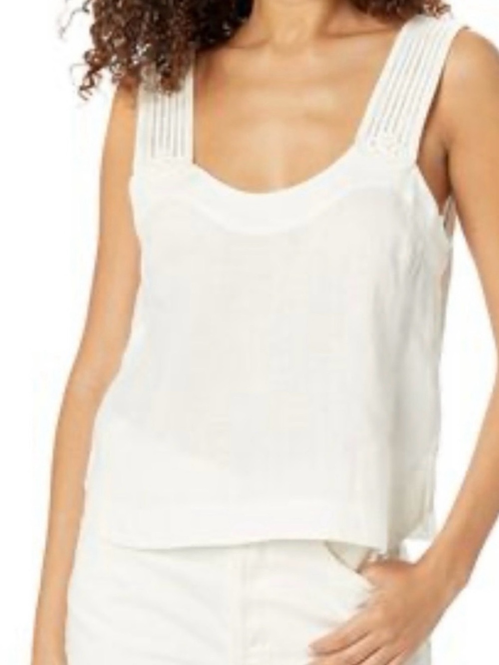 Joie paisley linen porcelain elegant sleeveless top size small
